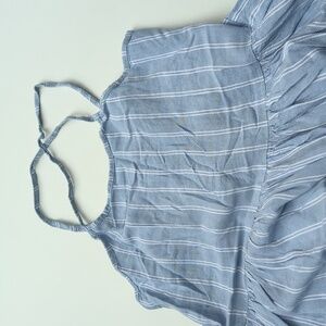 Nordstrom Kids Girls 10/12 Nautical Wide Leg Jumpsuit Strappy Striped